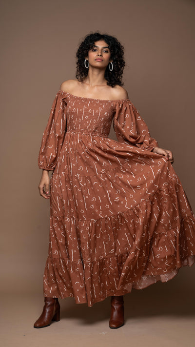 Boho Vibe Long Dress in Drizzle on my parade Pattern