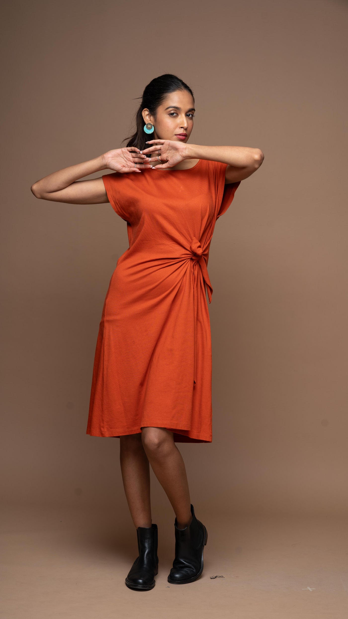 Knot Me Pretty Jersey Dress - Rust