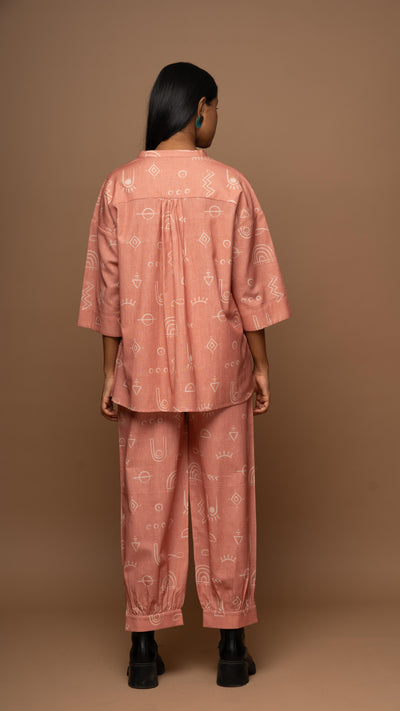 Rose Gold Allure Co-ord Pants Set in As boho as it gets Pattern