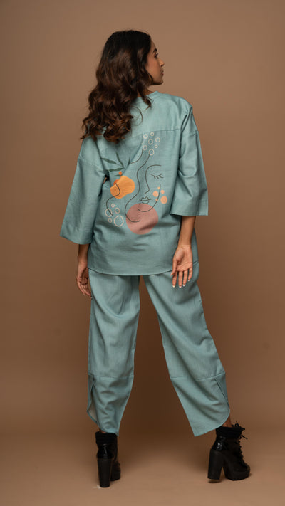 Pale Blue Peaceful Pause: Co-ord Pants Set