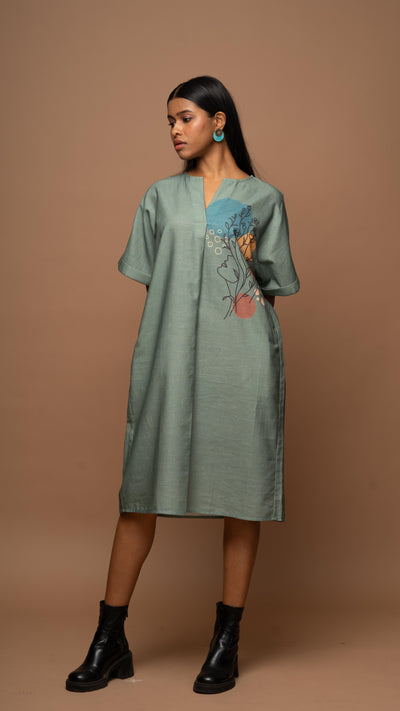 Dusky Sage Grow With Grace Shirt Dress