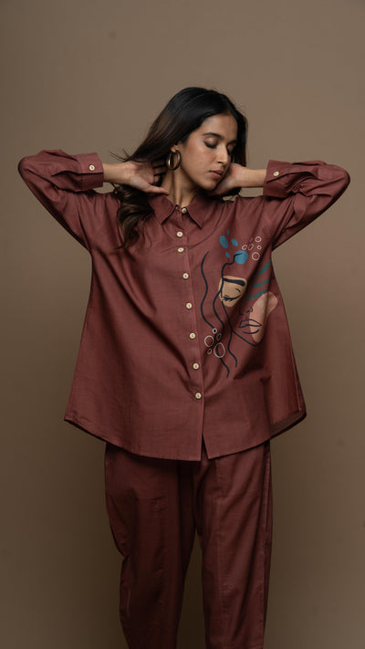 Marsala Tranquil Lady: Co-ord Pants Set