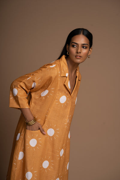 Mustard Fira Kurta in Sunshines on Pattern