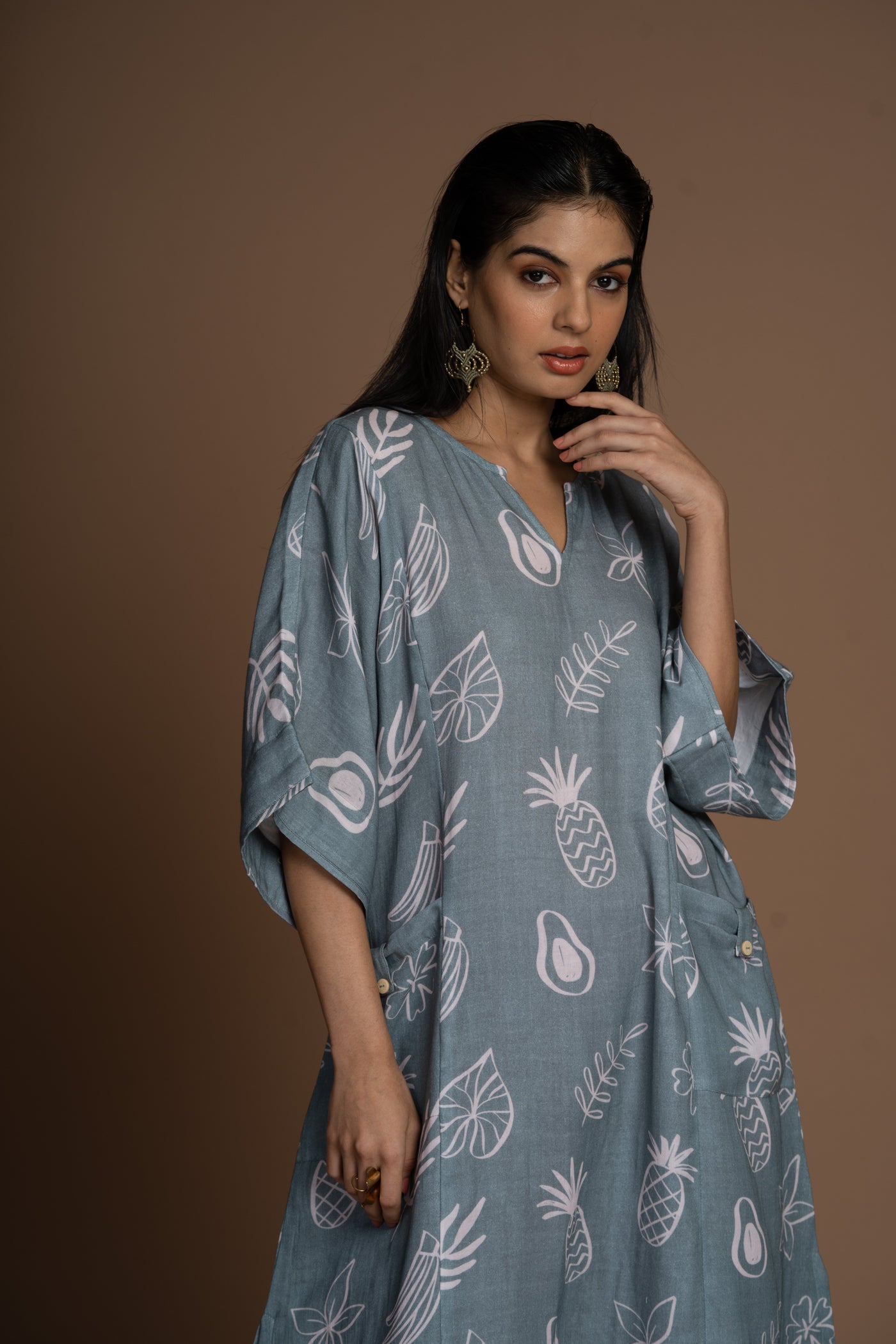 Silver Sage Aria Kurta in Paradise Pattern