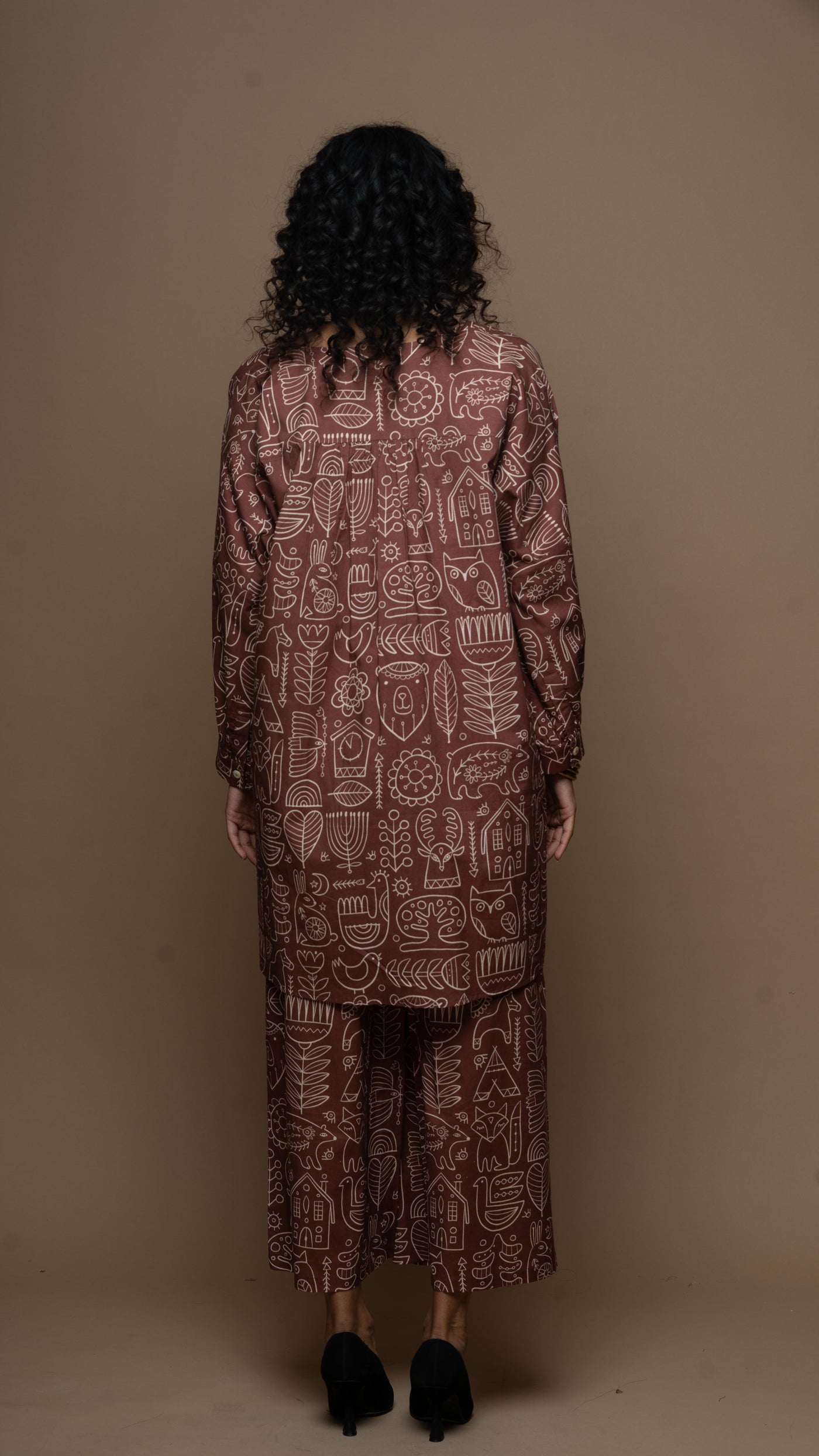 Marsala Sana Co-ord Kurta Set in Simply Scandi Pattern