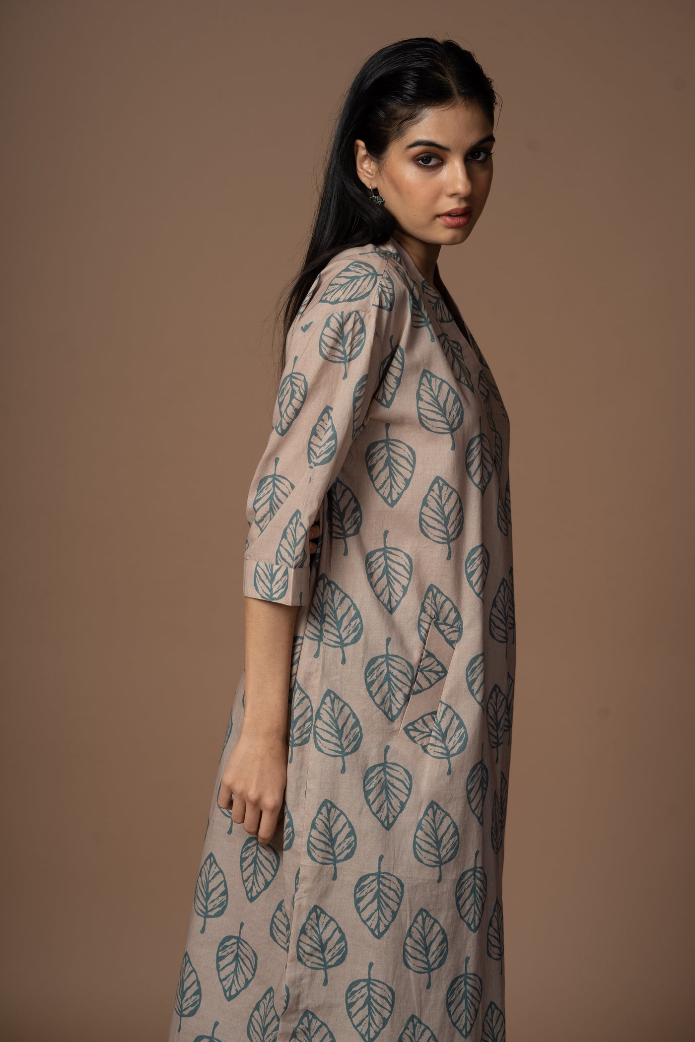 Beige Luma Kurta in We are one Pattern