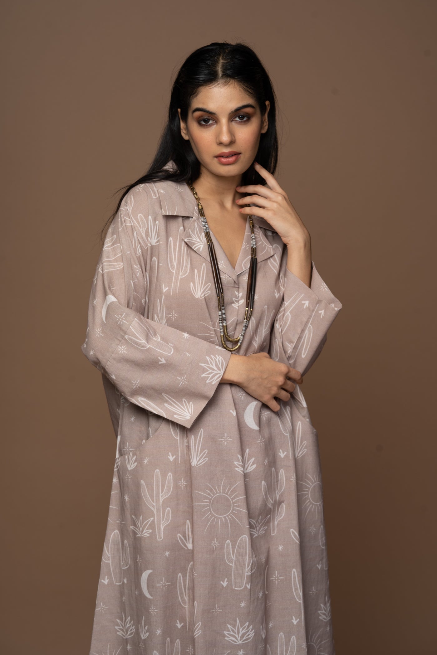 Beige Fira Kurta in All together again Pattern