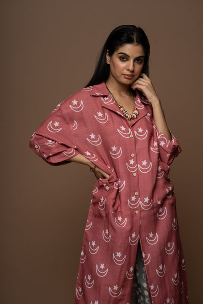 Dusty Rose Raya Kurta in Never too soon Pattern