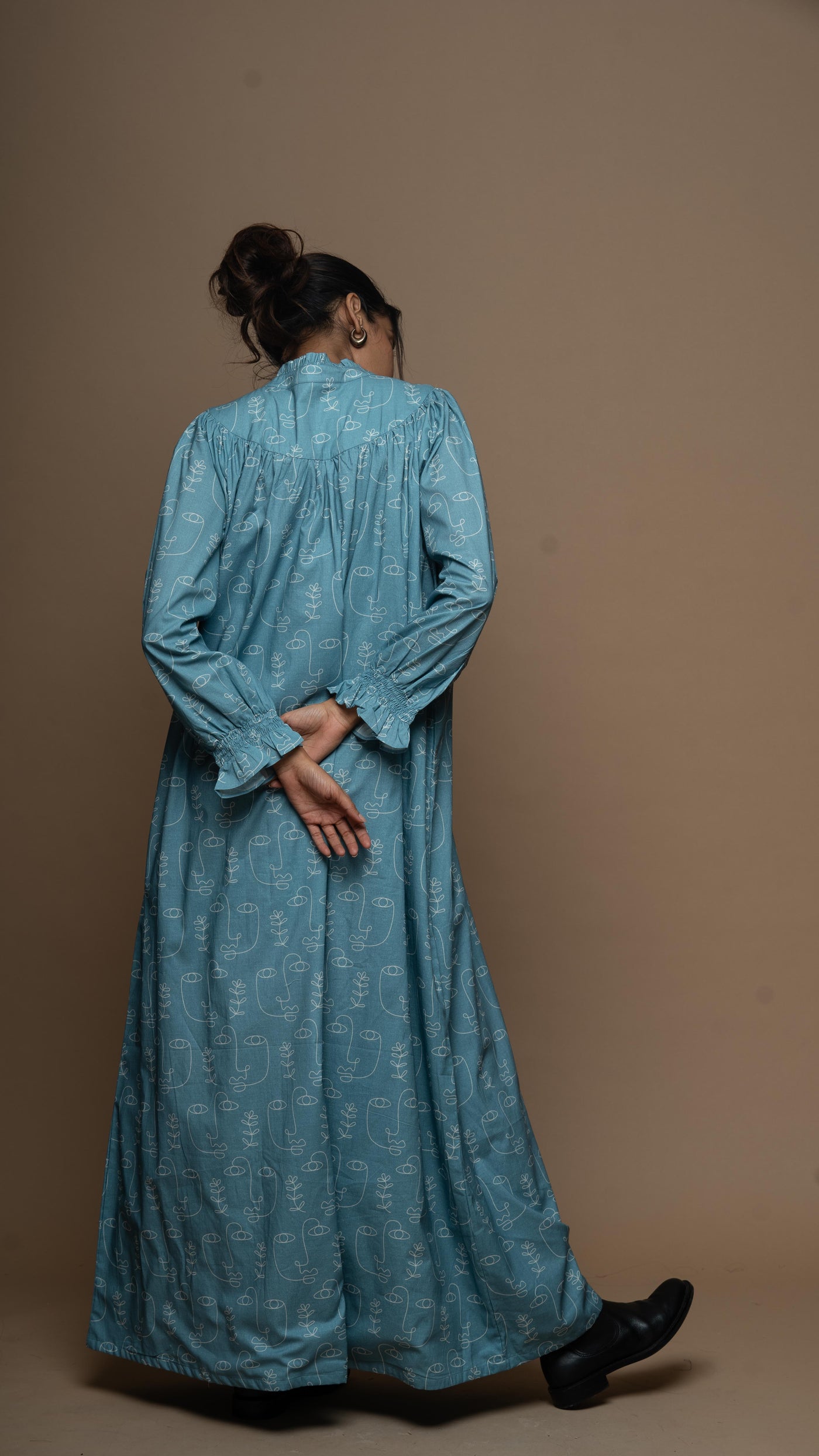 Victorian Grace Long Maxi Dress in Growing Thoughts Pattern