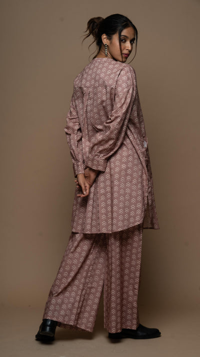 Pale Mauve Inaaya Co-ord Kurta Set in Jump with joy Pattern