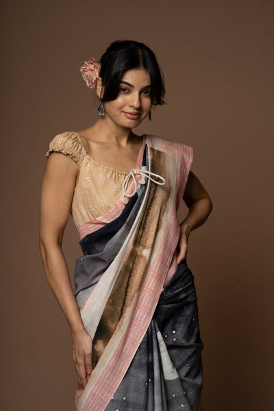 Dusk to Dawn Linen Sari