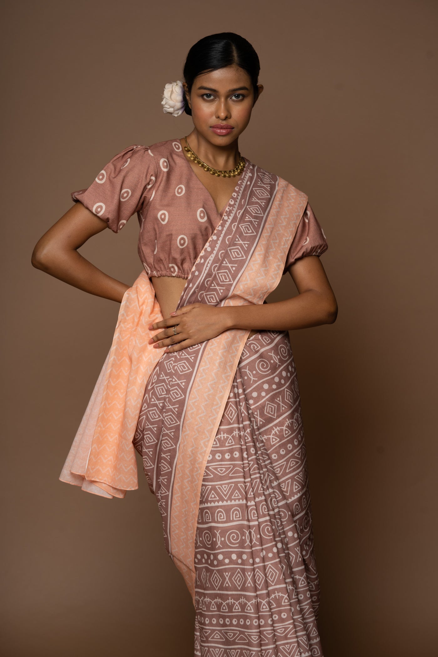 Earthy Echoes Cotton Sari