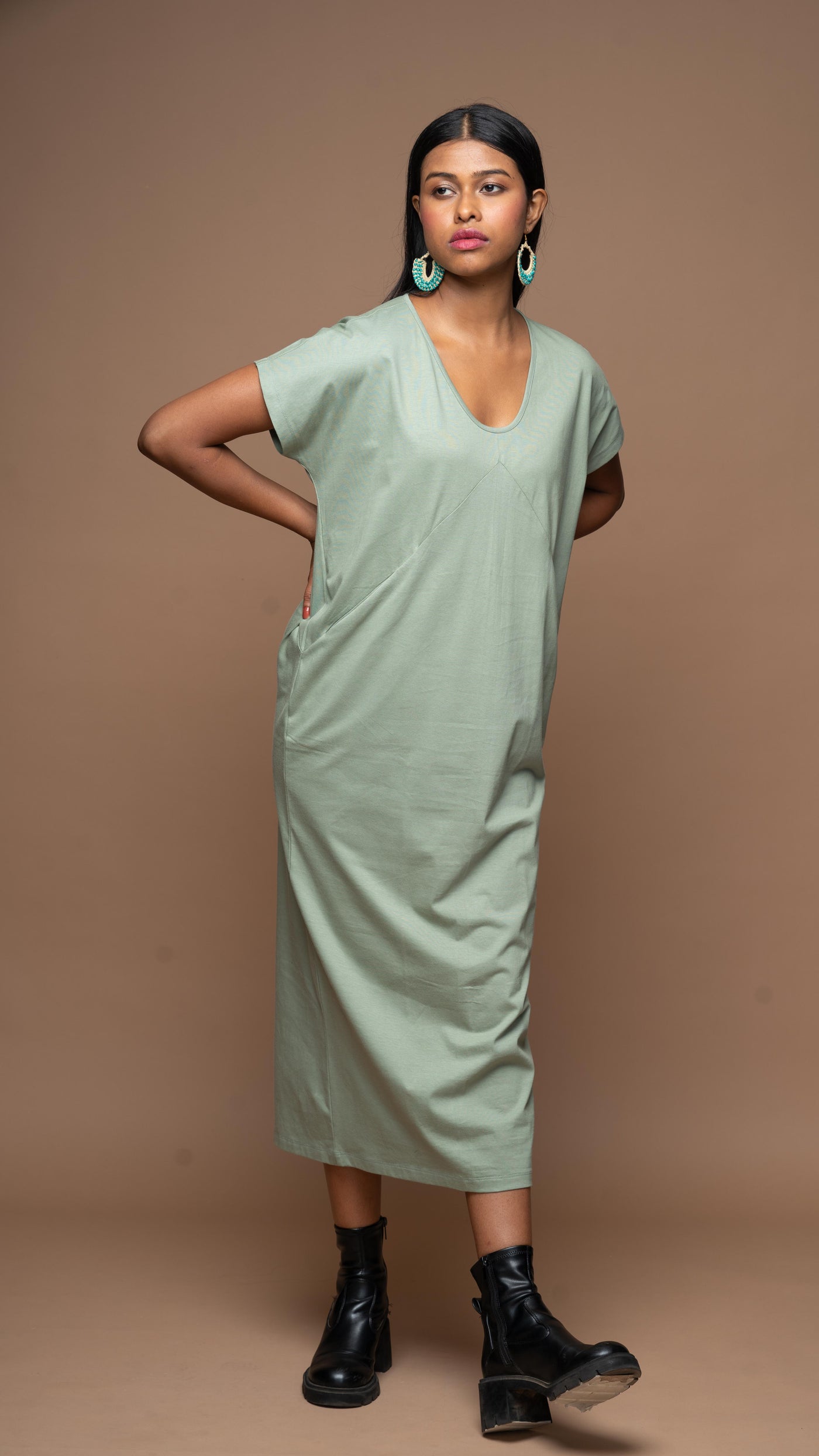 Effortless Pocket Dress - Sage Green