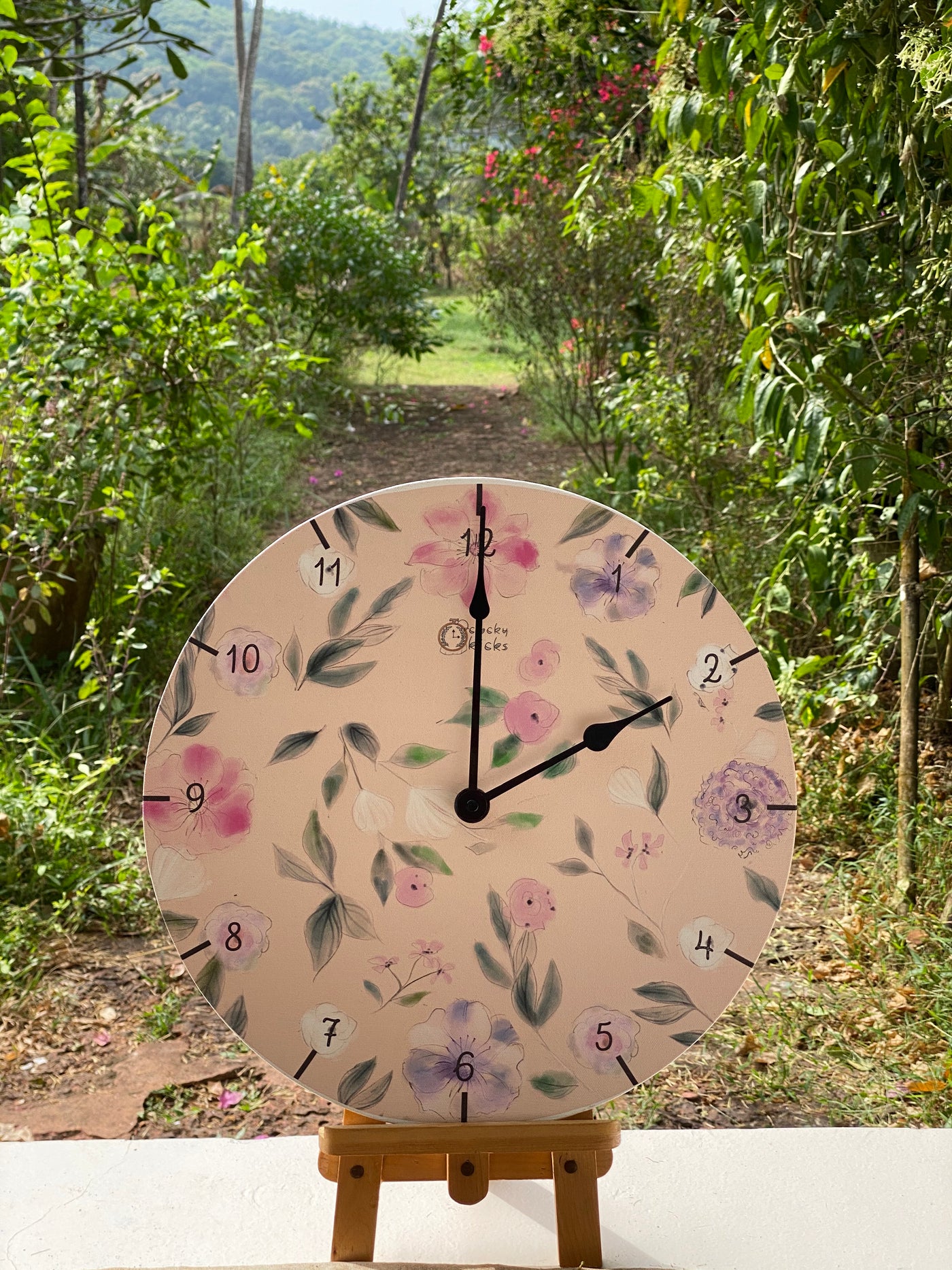 Blush Bella Flora Clock