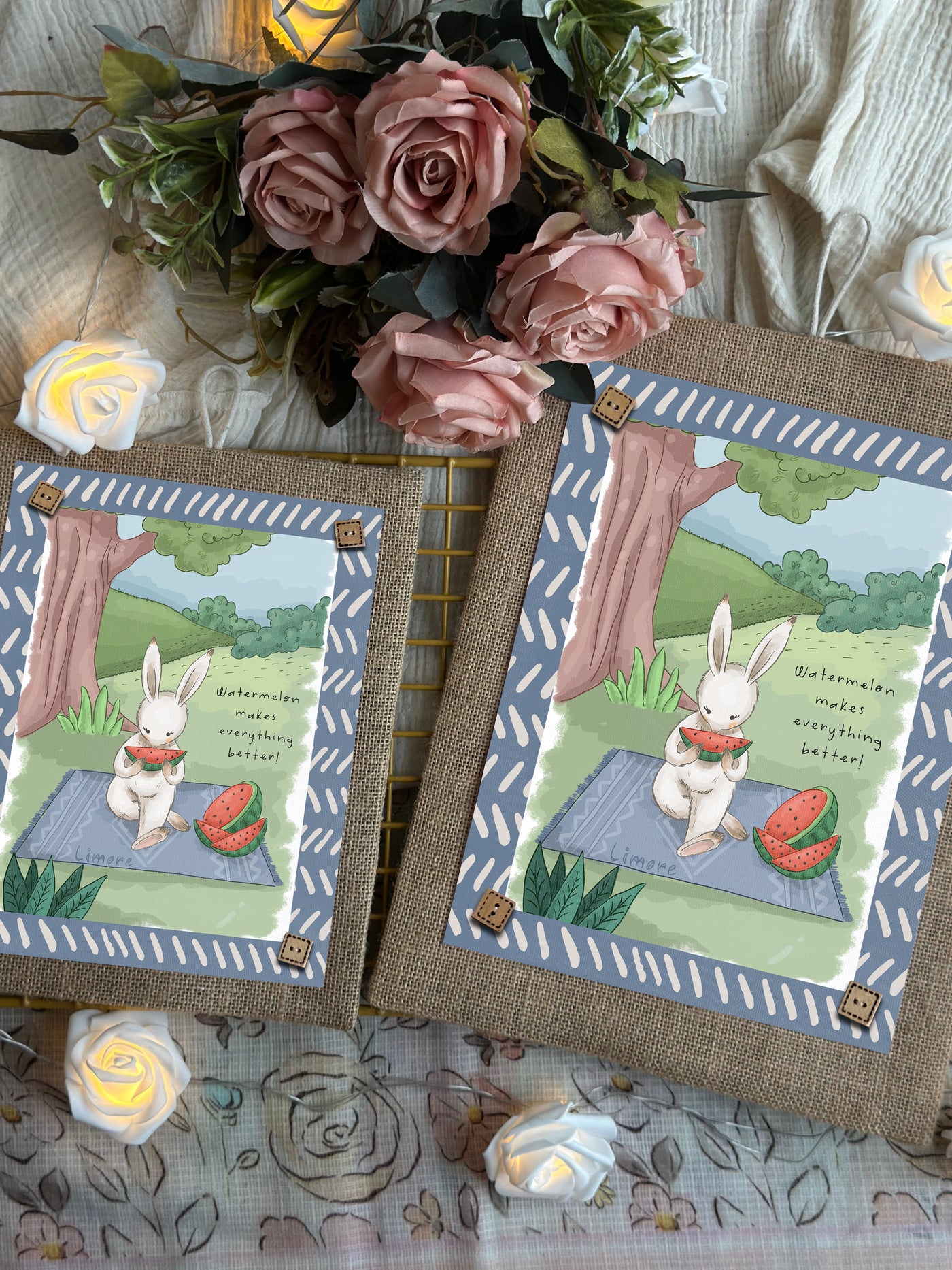 Bunny’s Watermelon Fun Wall Art