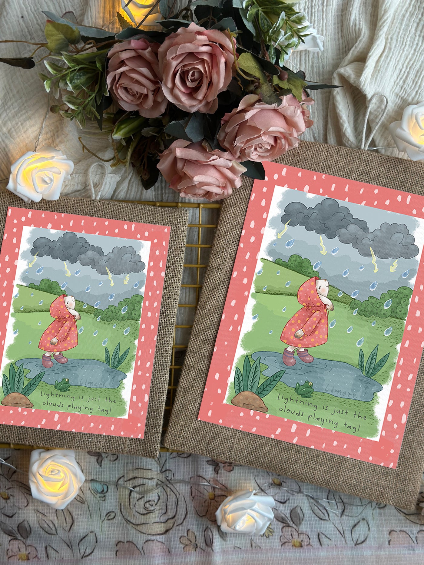 Bunny’s Rainy Adventure Wall Art