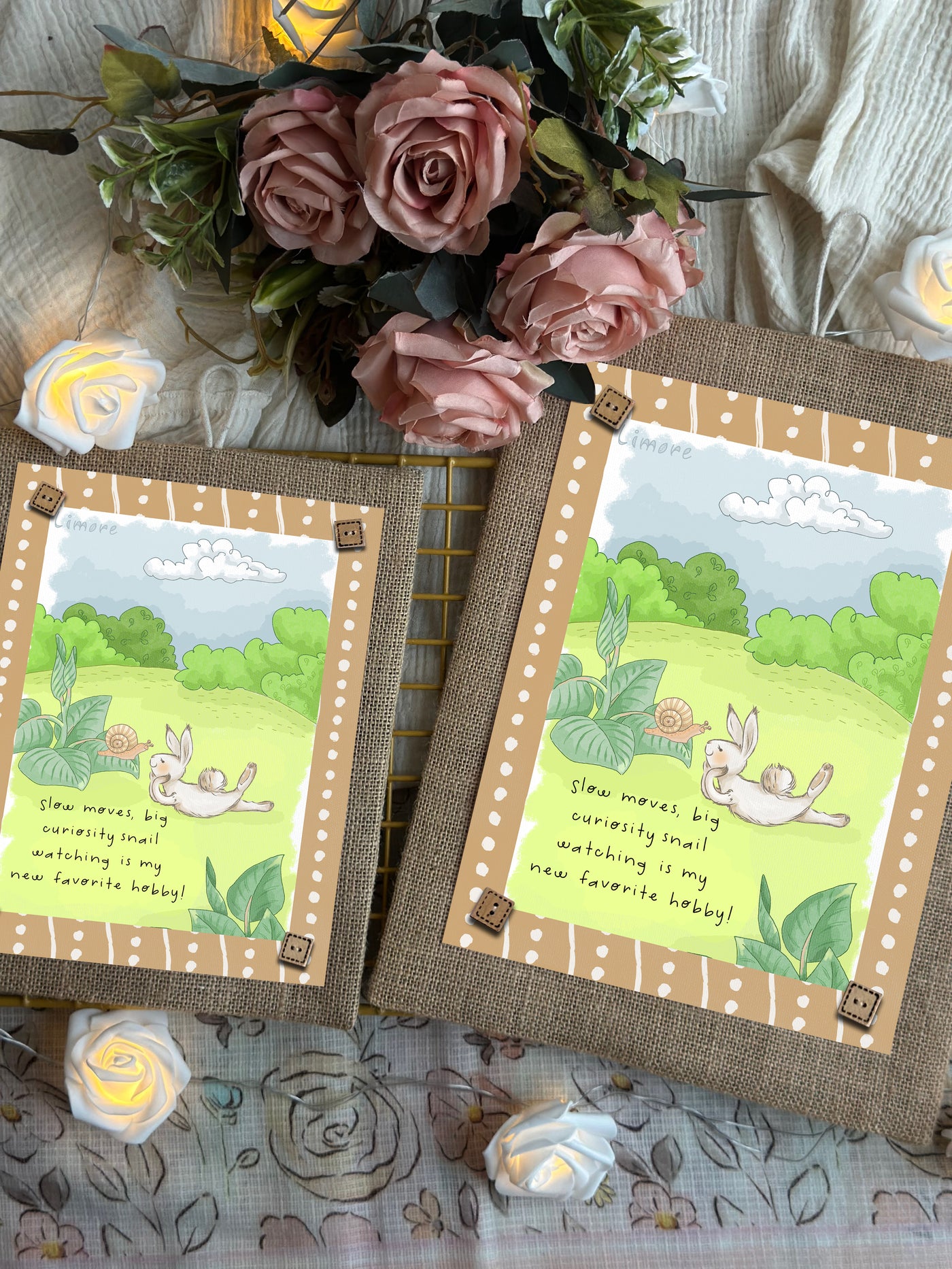 Snail Watcher Bunny Wall Art
