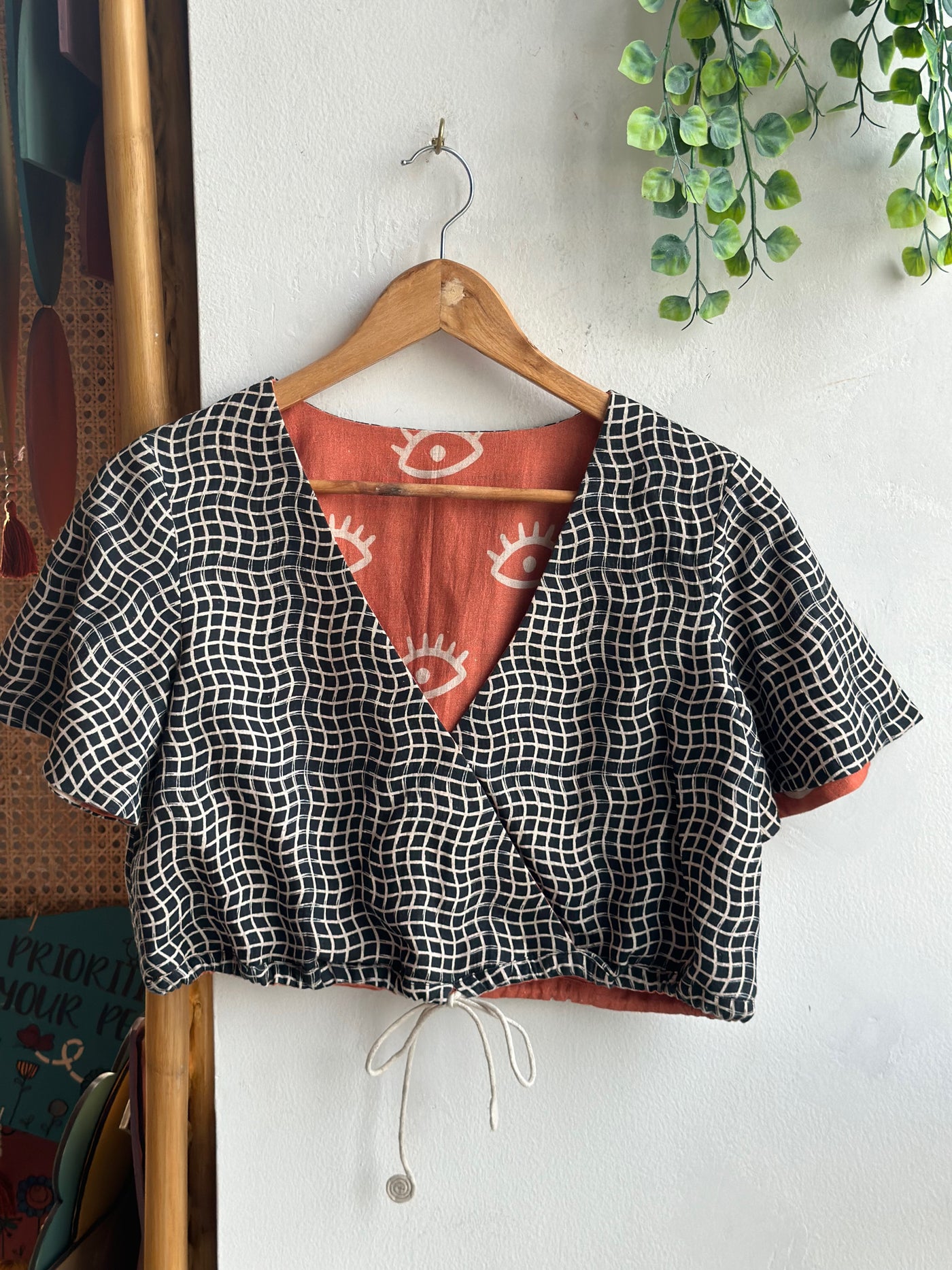 Black Reversible Tighten and Style Crop Top