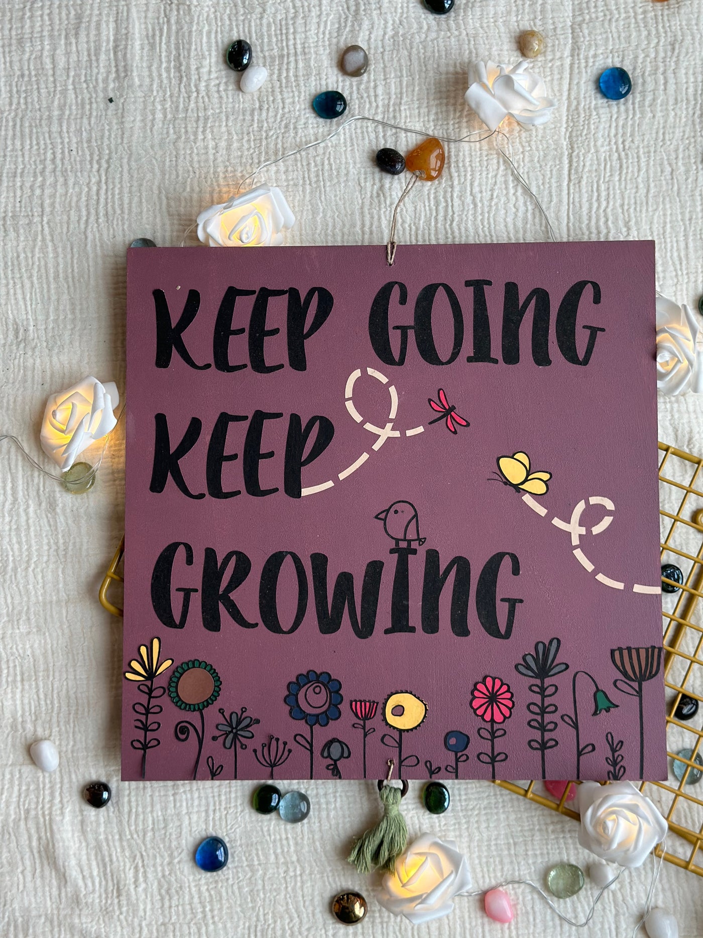 Keep Going Keep Growing - Enchanted Square Wall Art