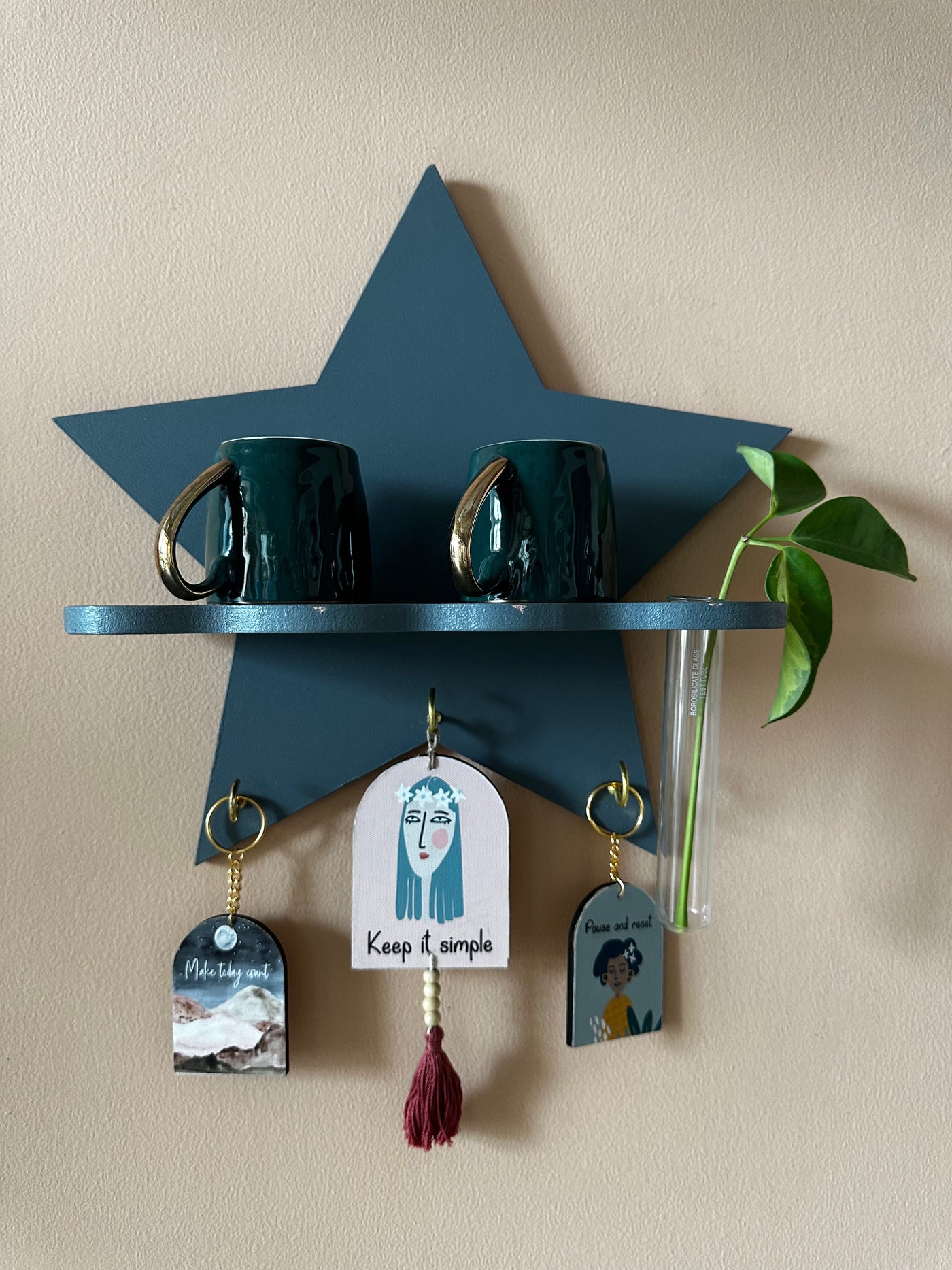 Smoky Gray Twinkle Star Wall Shelf