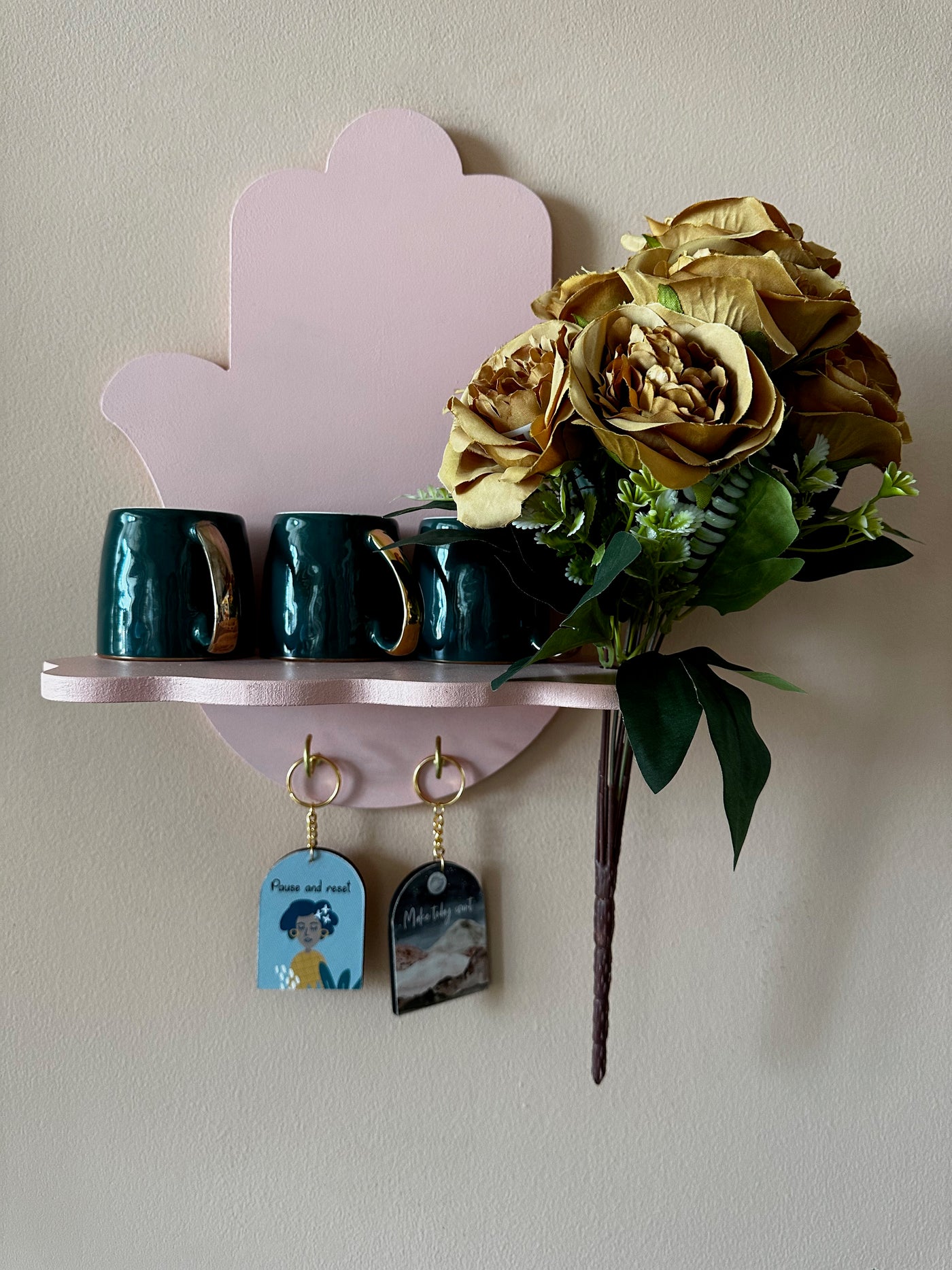 Blush High Five Wall Shelf