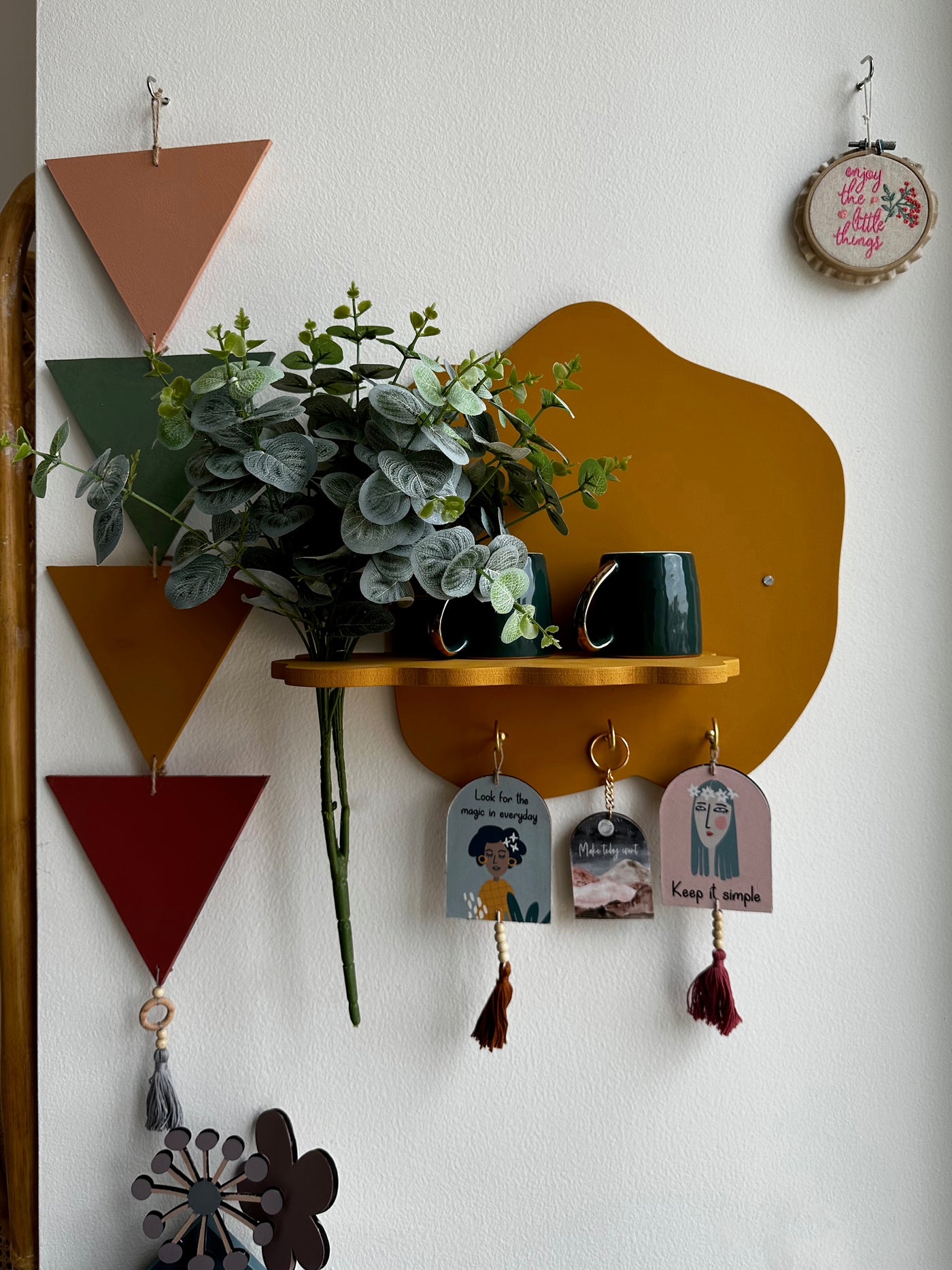 Mustard Curvy Pebble Wall Shelf