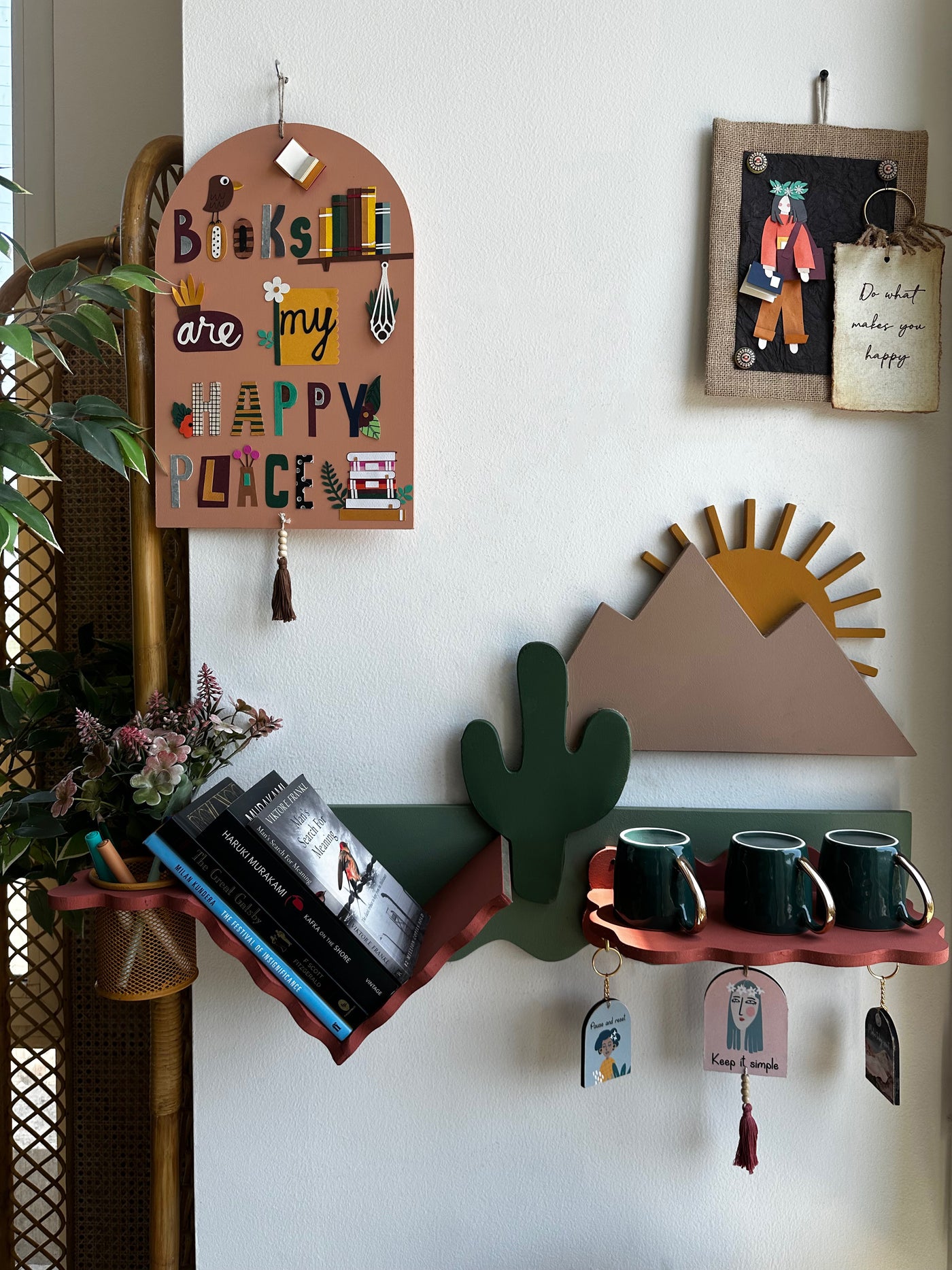 Sunlit Cactus Wall Shelf