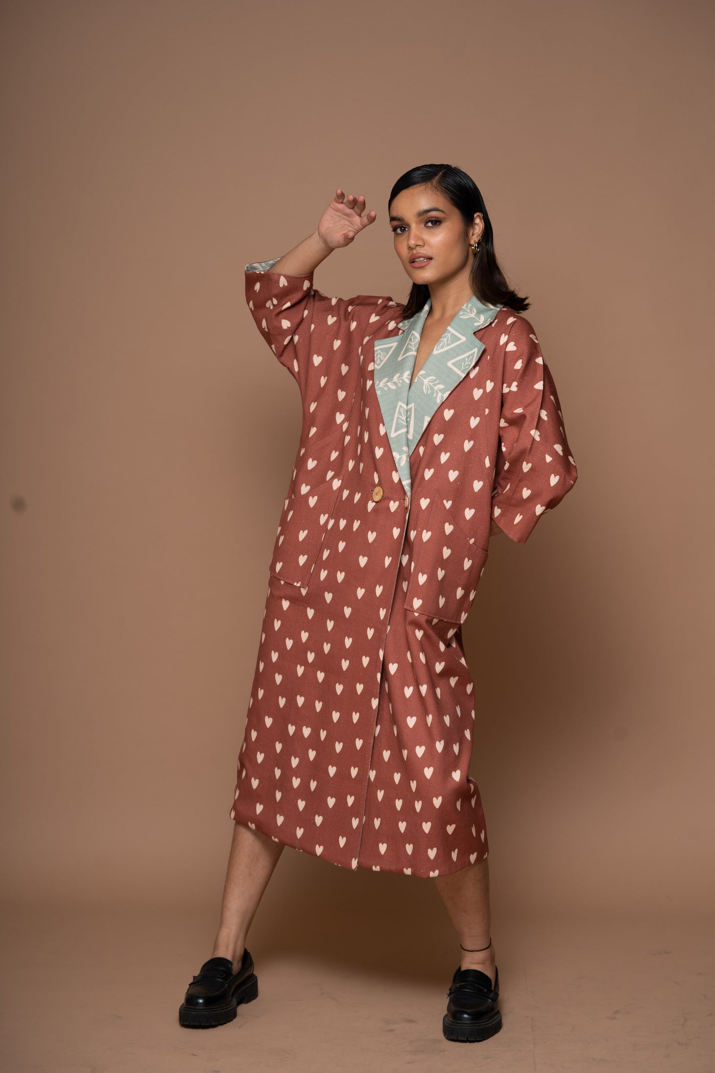 Whispered Hearts Reversible Long Trench Coat