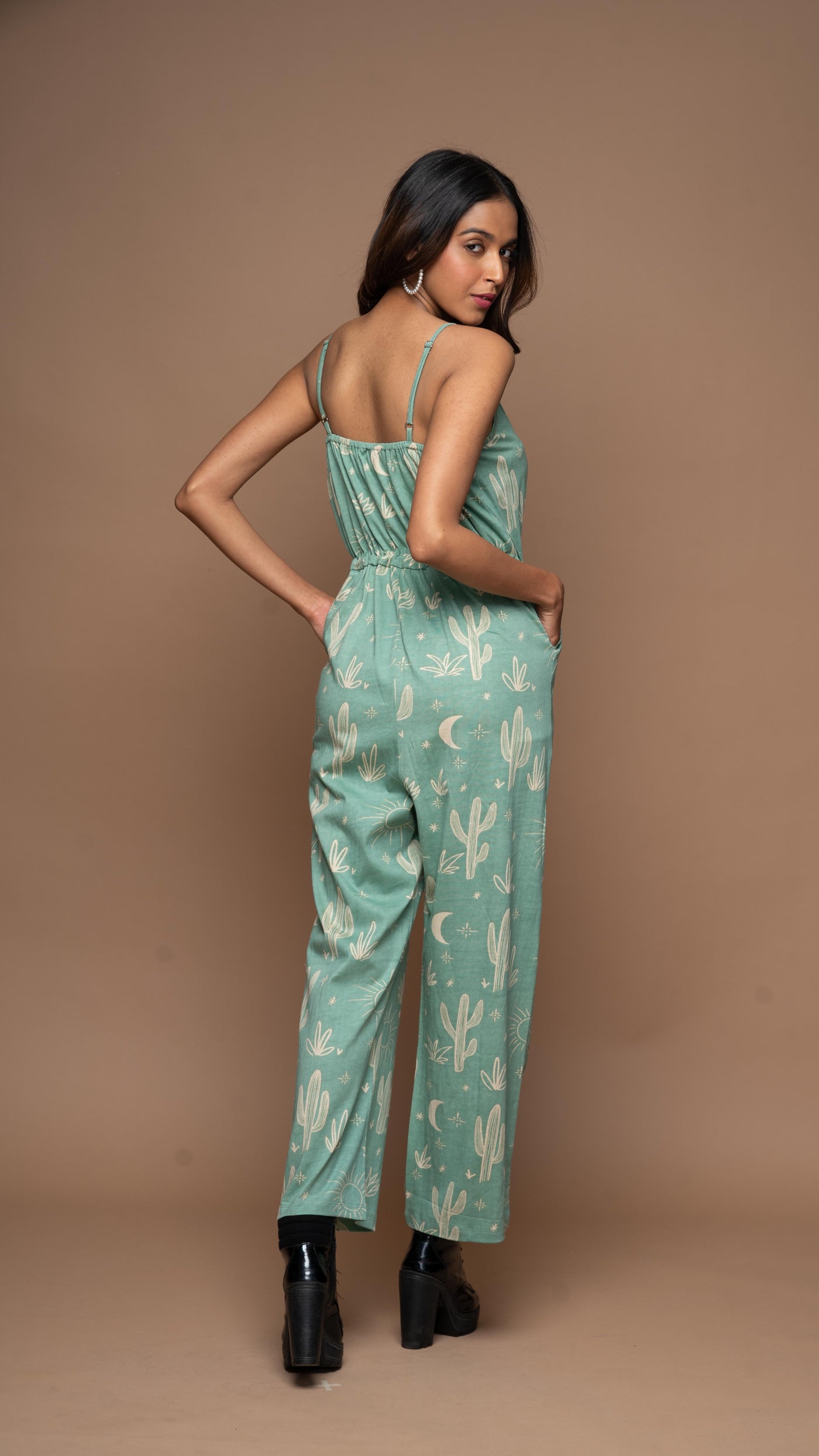 Spaghetti Whispers Jumpsuit in Siesta in the desert Pattern