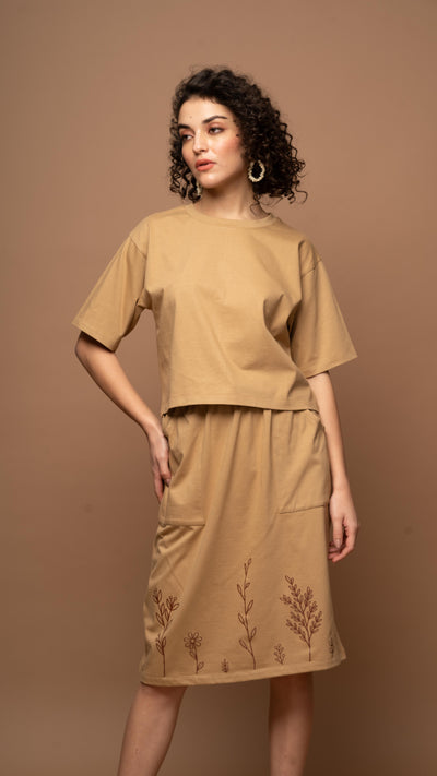 Sands & Leaves - Beige Skirt Co-ord