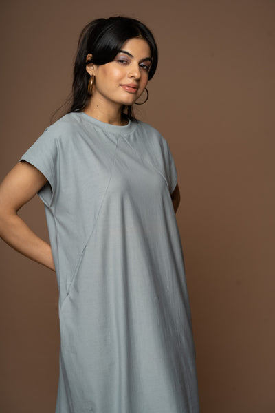 Tri-Cut Comfort Jersey Dress - Gray Blue