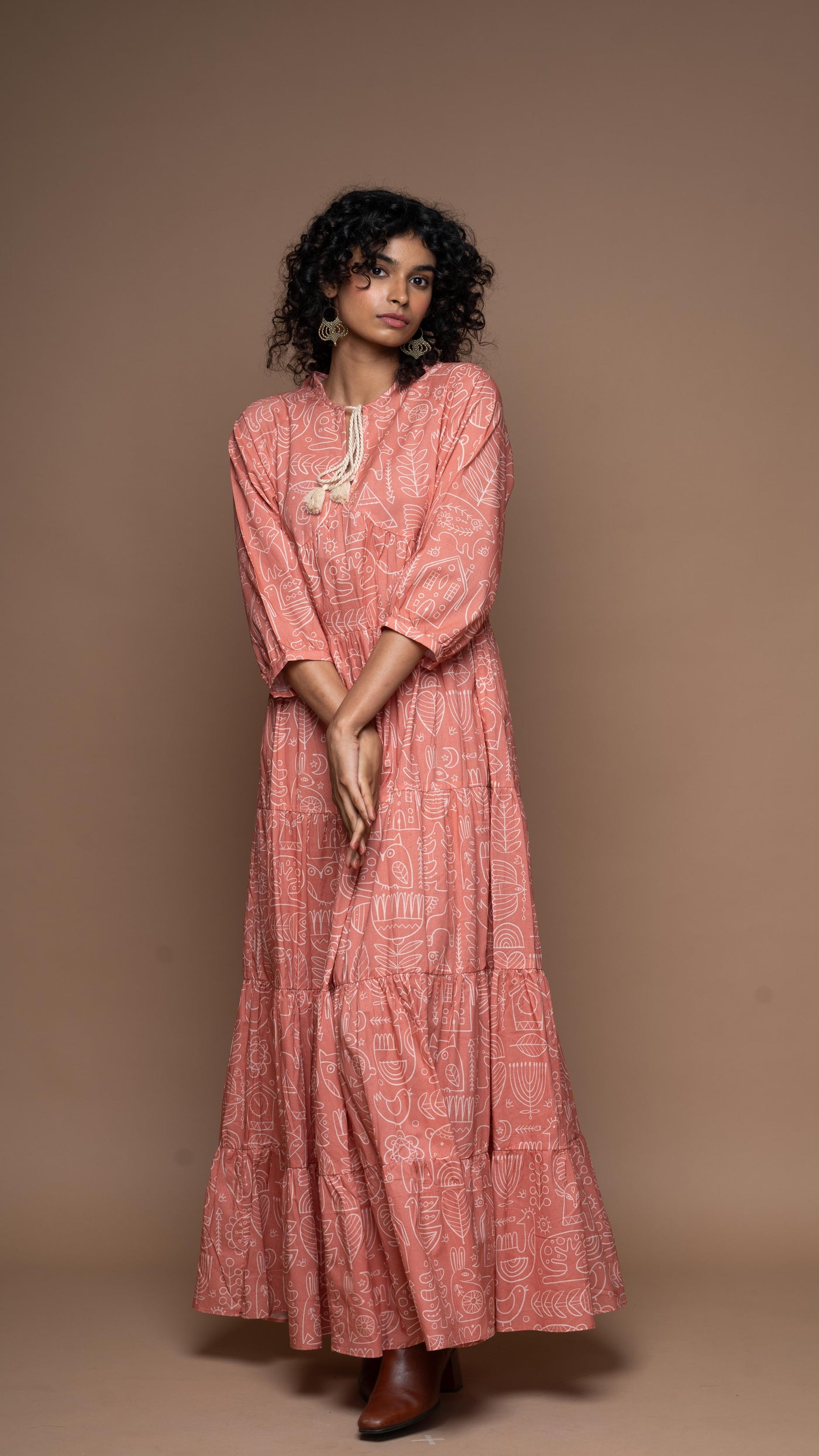 Soulful Swirls Long Maxi Dress in Simply Scandi Pattern