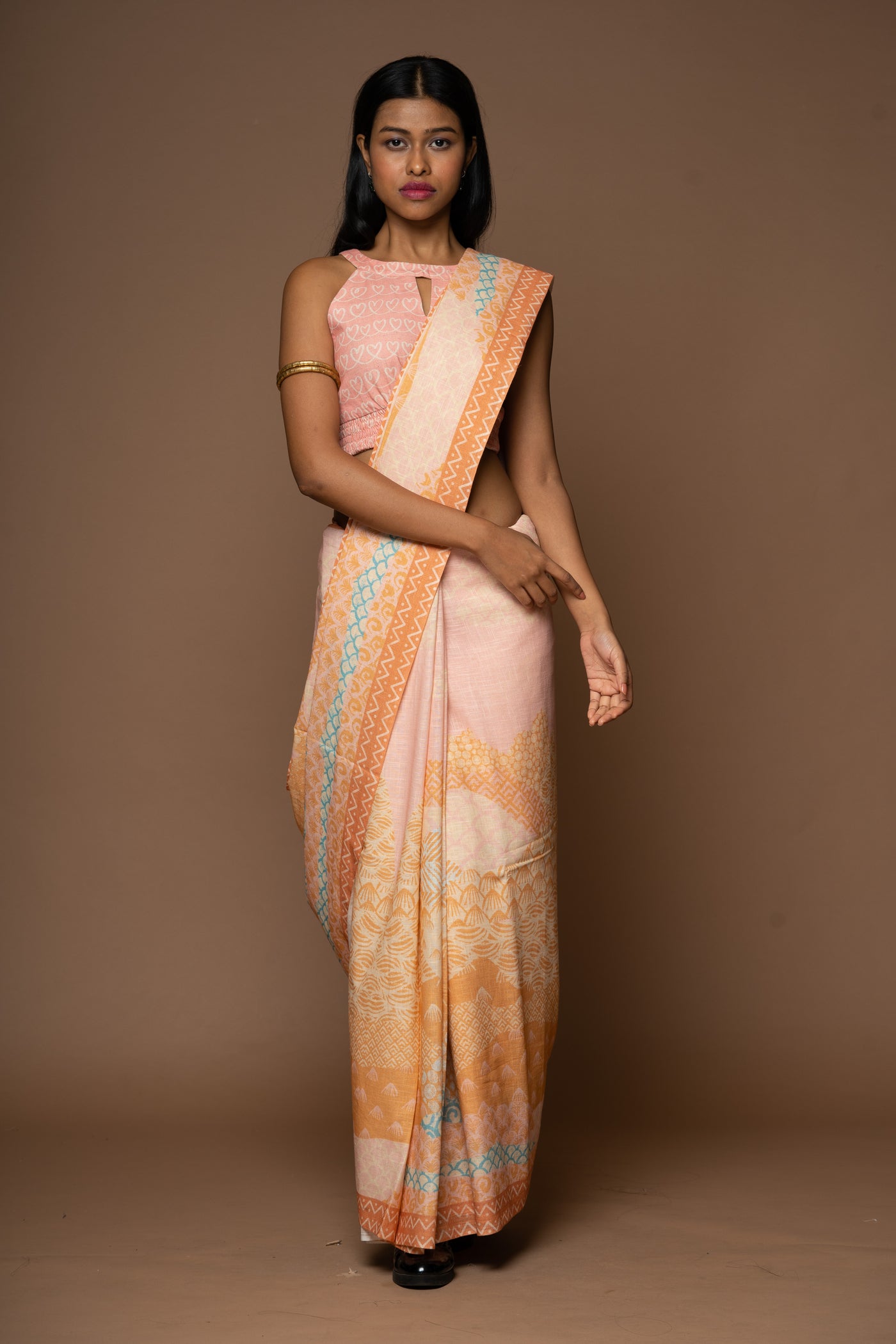 Dreamy Vistas Linen Sari