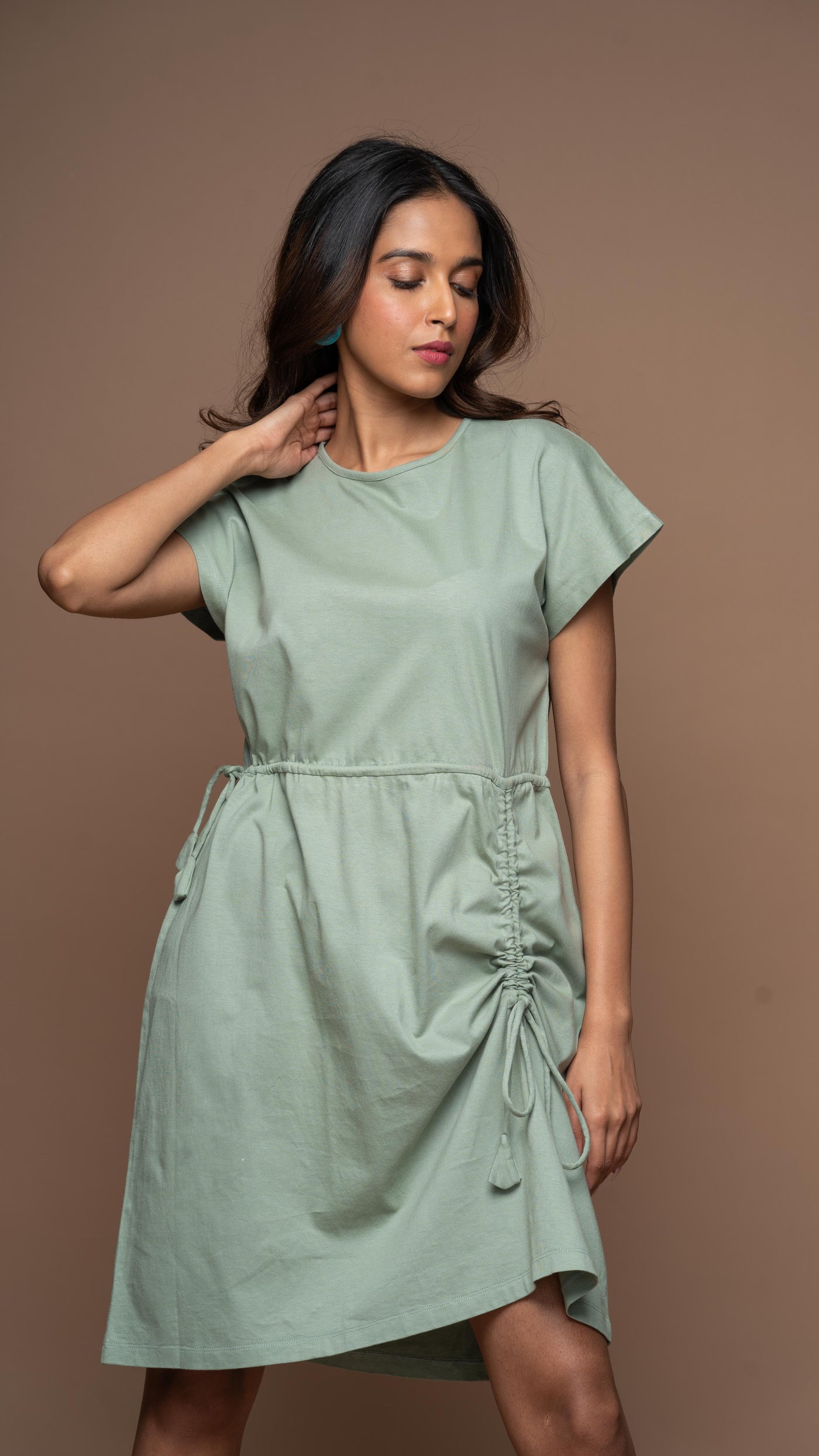 Wings & Strings Jersey Dress - Sage Green