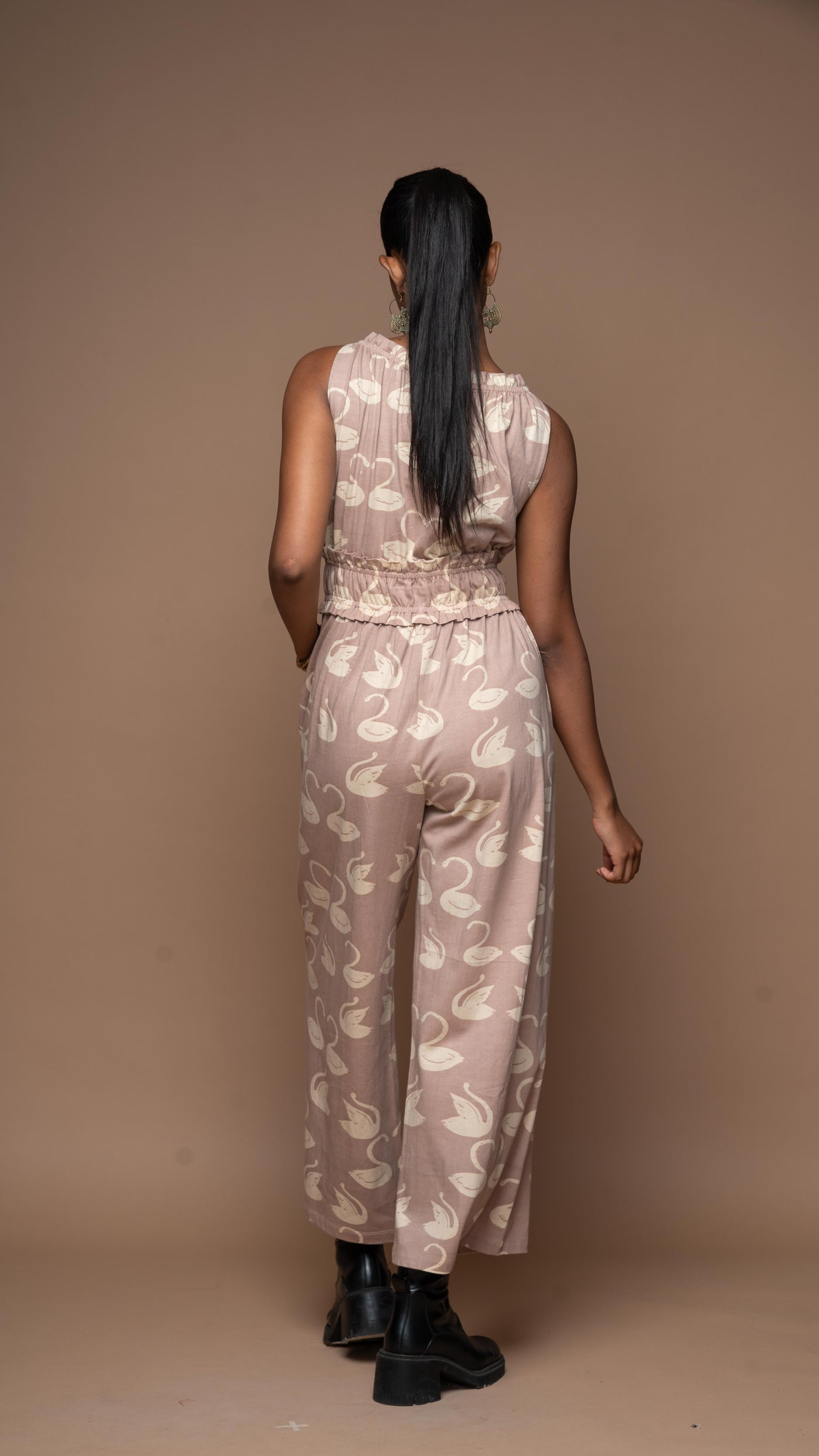 Boatneck Beauty Jumpsuit in You and me Pattern