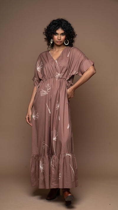 Effortless Chic Long Maxi Dress in 'In Retrospect' Dandelion Pattern