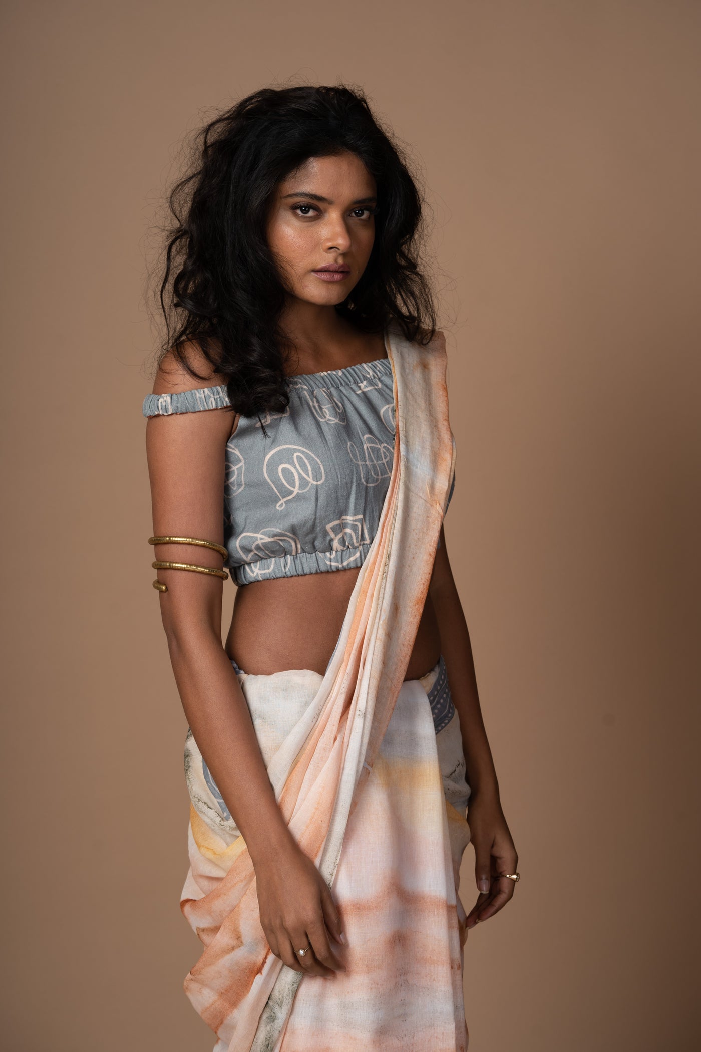 Dreamy Ripples Cotton Sari