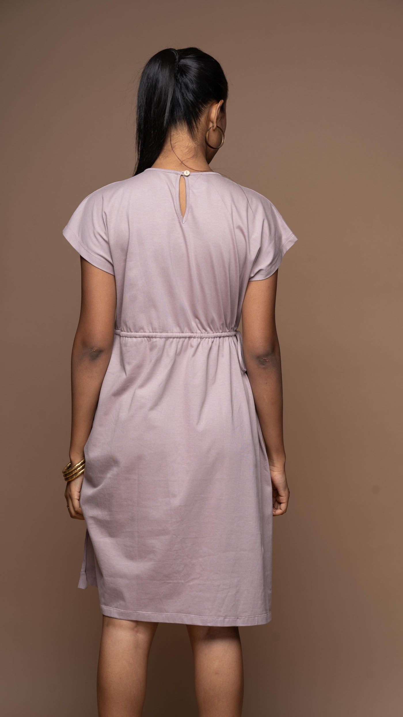 Wings & Strings Jersey Dress - Pale Mauve