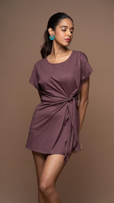 Knot Me Pretty Jersey Dress - Plum