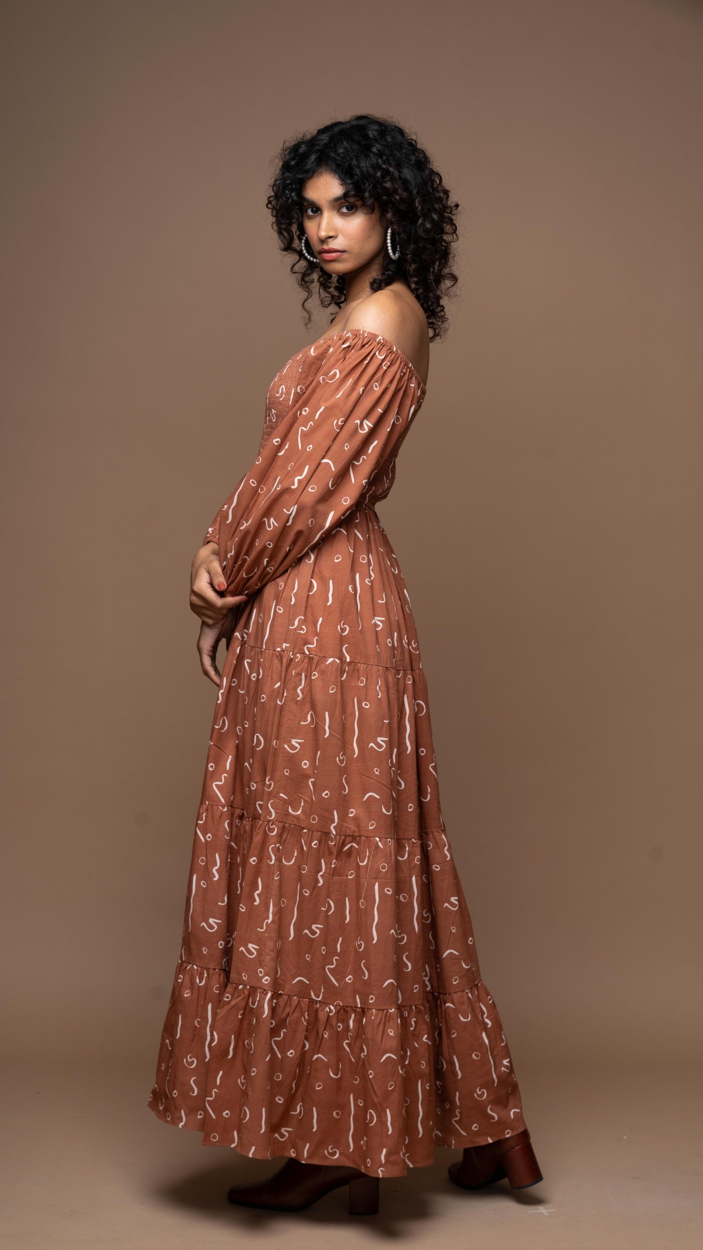 Boho Vibe Long Dress in Drizzle on my parade Pattern