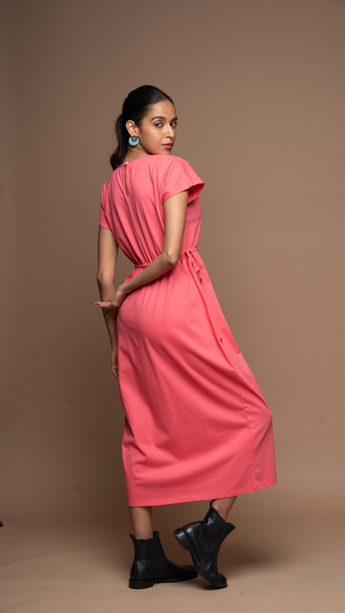 Wings & Strings Jersey Dress - Fuchsia