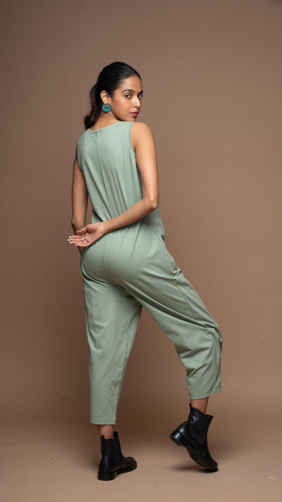 Knot & Twist Jumpsuit in Dusty Sage