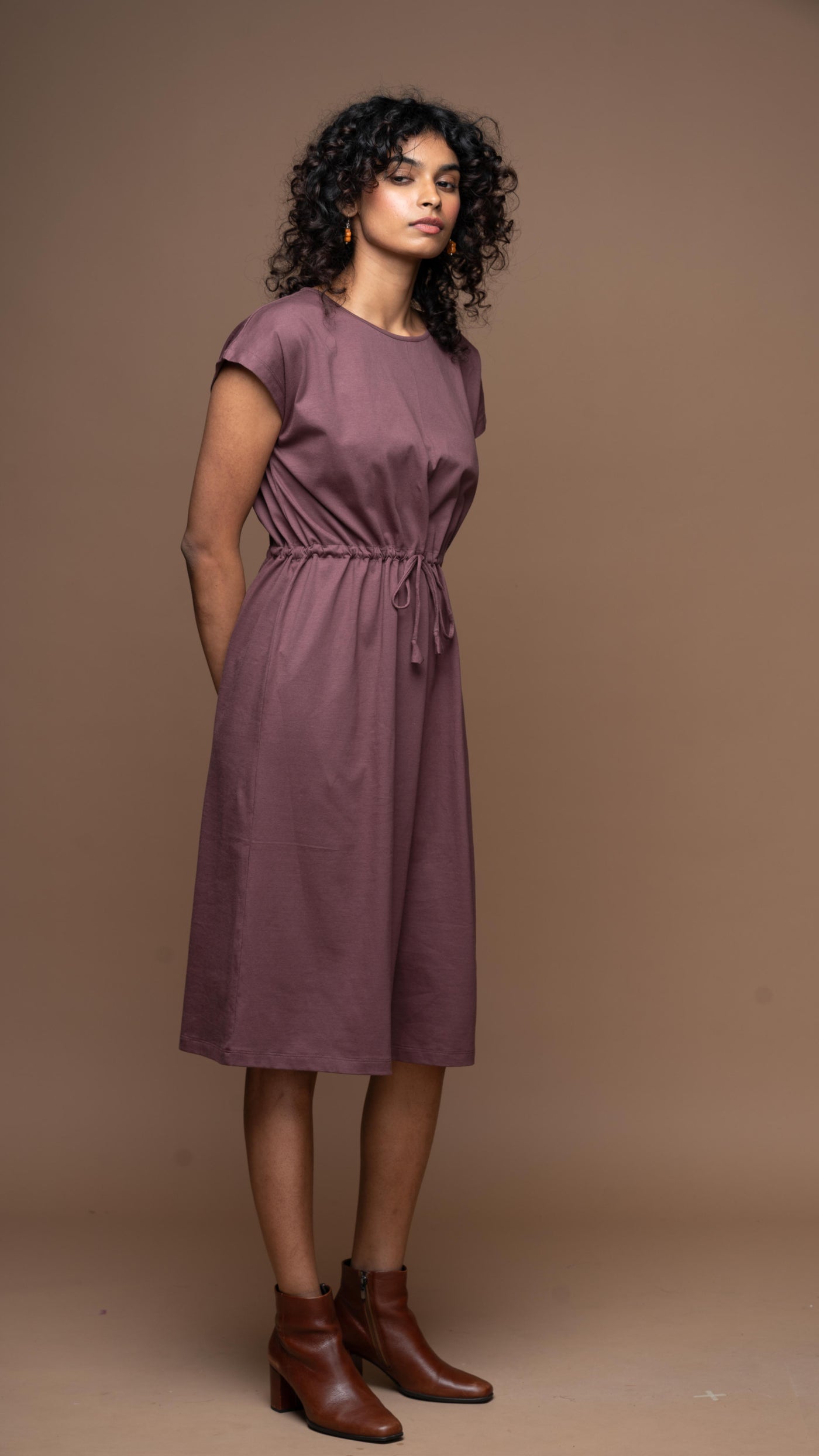 Cinch & go Jersey Dress - Plum