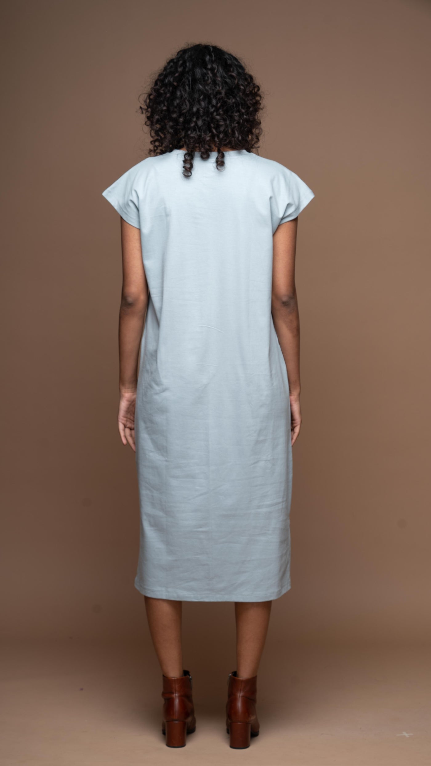 Tri-Cut Comfort Jersey Dress - Blue Gray