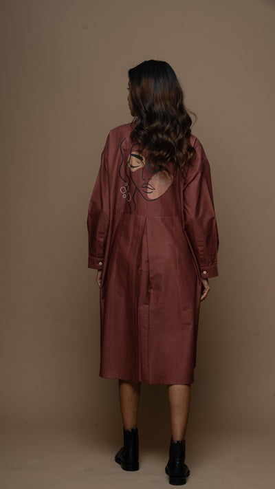 Marsala Tranquil Lady Shirt Dress