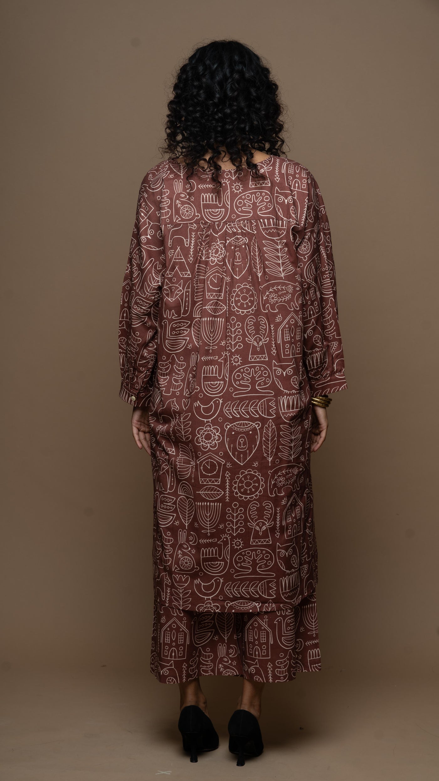Marsala Sana Co-ord Kurta Set in Simply Scandi Pattern