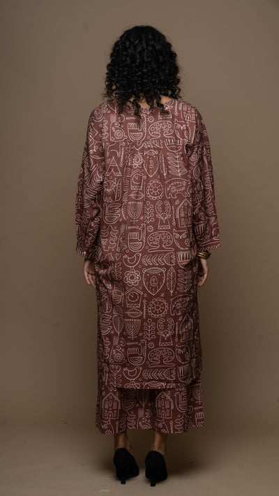 Marsala Sana Co-ord Kurta Set in Simply Scandi Pattern