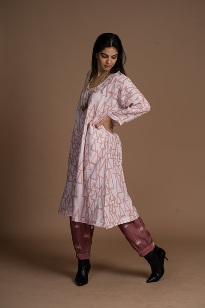 Blush Lana Kurta in the struggle and Joy Pattern