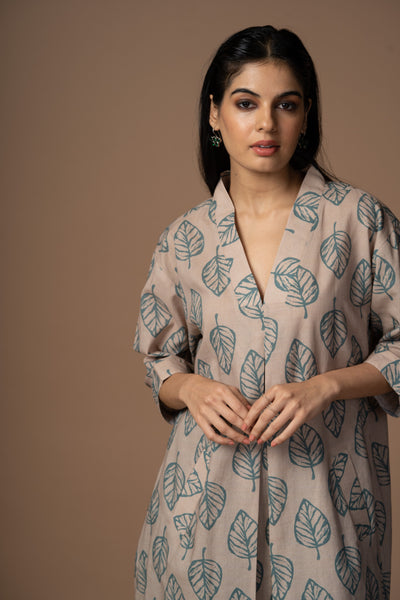 Beige Luma Kurta in We are one Pattern