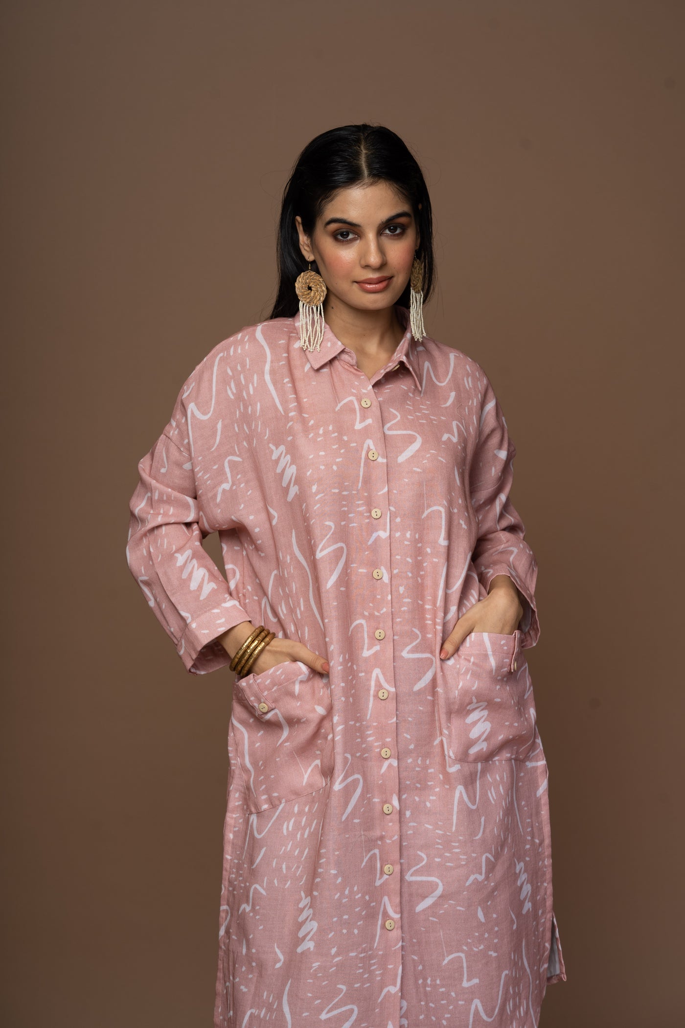 Blush Lira Kurta in Notes and Scribbles Pattern